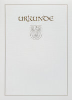 Urkunde Landeswappen Brandenburg, Karton weiß, Golddruck: Titel/Wappen/Rahmen, DIN A4
