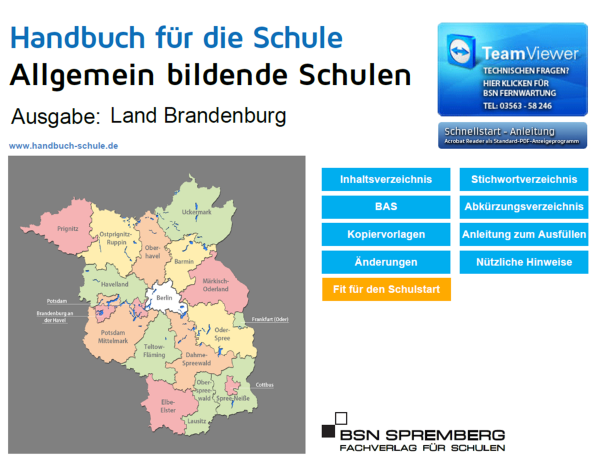 Handbuch für allgemein bildende Schulen Brandenburg – Aktuelles Schulrecht, Vorschriften & 650 rechtsgültige Vorlagen für Schulleitung, Lehrkräfte und Verwaltung