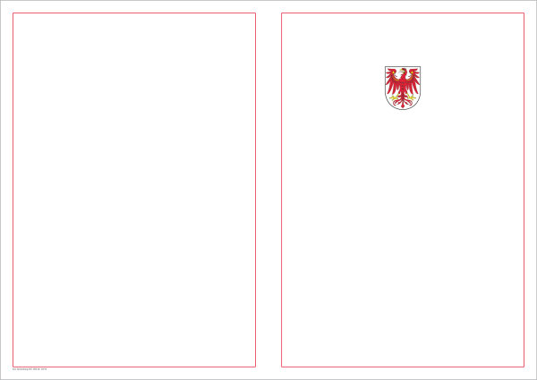 Bogen für Zeugnisdruck, Wappen mittig, mit Rahmen auf Vorder- u. Rückseite, plano
