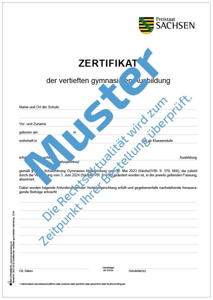 Zertifikat der vertieften gymnasialen Ausbildung