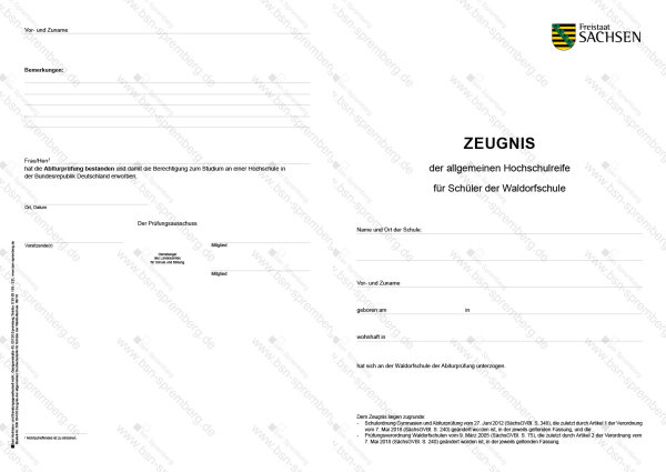 Zeugnis der allgemeinen