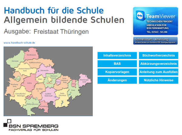 Handbuch allgemein bildende Schule Thüringen – Aktuelles Schulrecht, Vorschriften & 500 rechtsgültige Vorlagen für Schulleitung, Lehrkräfte und Verwaltung