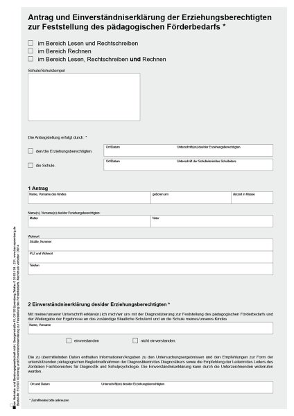 Antrag/Einverständniserklärung