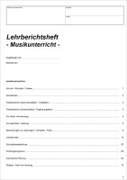 Lehrberichtsheft für den Musikunterricht, für den Einzel- oder Gruppenunterricht