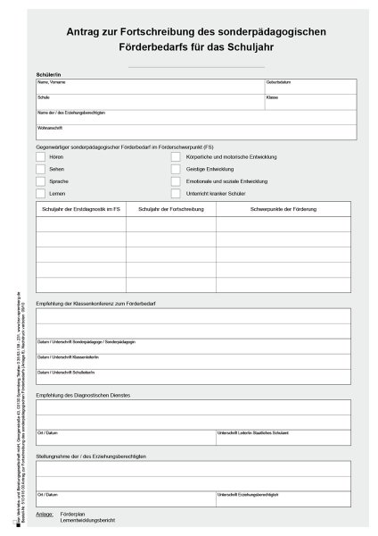 Antrag  zur Fortschreibung des