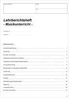 Lehrberichtsheft Musikunterricht, für den Gruppenunterricht