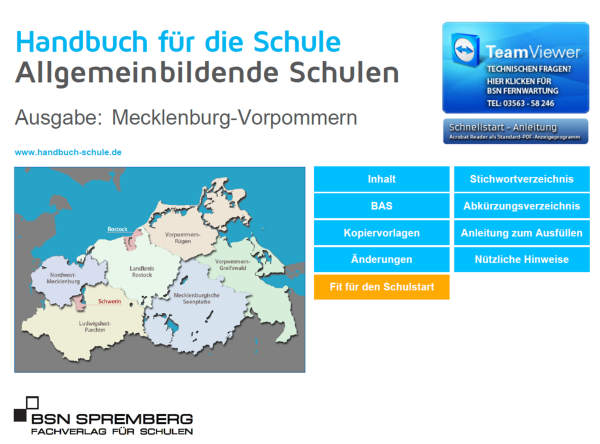 Handbuch für allgemein bildende Schulen Mecklenburg-Vorpommern – Aktuelles Schulrecht, Vorschriften & 650 rechtsgültige Vorlagen für Schulleitung, Lehrkräfte und Verwaltung