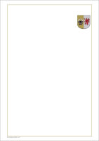 Blatt für Zeugnisdruck, Wappen oben rechts, Rahmen...