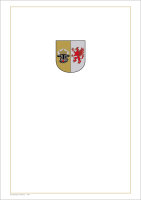 Blatt für Zeugnisdruck, Wappen mittig, Rahmen auf...