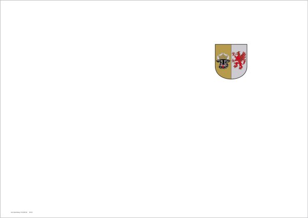 Bogen für Zeugnisdruck, Wappen mittig, ohne Rahmen, gefalzt