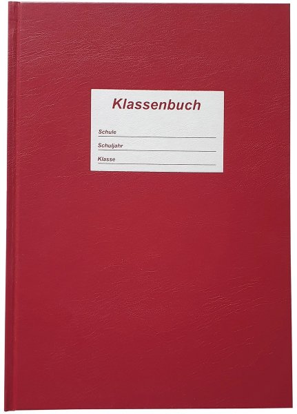 Klassenbuch für 1 Schuljahr, Stundenberichte von Montag bis Freitag, mit wöchentlichem Versäumnis-Nachweis, ohne Ausfallstatistik