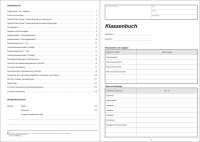Klassenbuch für 1 Schuljahr, Stundenberichte von Montag bis Freitag, mit wöchentlichem Versäumnis-Nachweis, ohne Ausfallstatistik