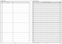 Klassenbuch für 1 Schuljahr, Stundenberichte von Montag bis Freitag, mit wöchentlichem Versäumnis-Nachweis, ohne Ausfallstatistik