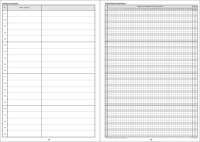 Klassenbuch für 1 Schuljahr, Stundenberichte von Montag bis Freitag, mit wöchentlichem Versäumnis-Nachweis, ohne Ausfallstatistik