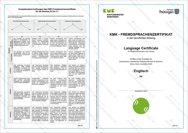 KMK - Fremdsprachenzertifikat in der beruflichen Bildung, Freistaat Thüringen