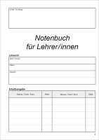 Notenbuch für Lehrer/innen, DIN A5, für 23 Fächer / Kurse und Klassen