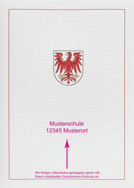 Überreichungsmappe mit Wappen Brandenburg (mit individuellem Eindruck)