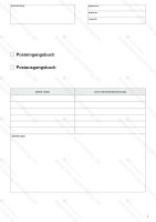 Posteingangsbuch / Postausgangsbuch