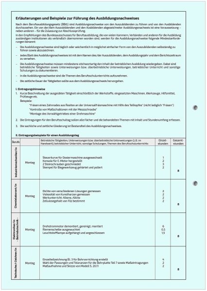 3er Pack Blöcke für den Ausbildungsnachweis / Berichtshefte für 3 Jahre Berufsausbildung, täglicher Eintrag Mo-So, gewerblich-technische Ausbildung