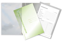 Komplett-Set für 1 Jahr handwerkliche Berufsausbildung (2x Block für den Ausbildungsnachweis mit täglichem Eintrag Mo-Sa und Wochenbericht, Schnellhefter silbergrau, Deckblatt grün)