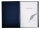 Zeugnismappe tintenblau mit senkrechter Silberprägung "ZEUGNISSE", Deckblatt und Prospekthüllen