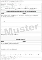 F&L - Erste-Hilfe-Meldeblock für Kitas und Schulen