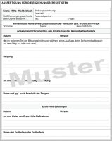 F&L - Erste-Hilfe-Meldeblock für Kitas und Schulen