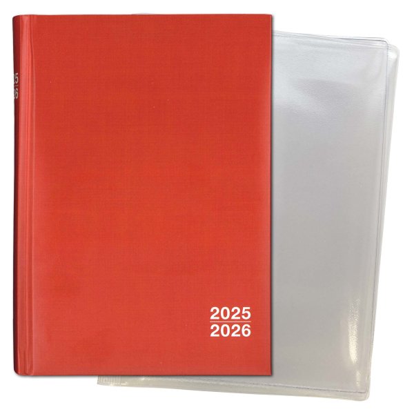 Set:  F&L Organisations- und Planungsbuch für Lehrer/innen 2025/2026, DIN A5, rot, mit Schutzhülle