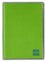 Set: F&L Lehrerkalender Kompaktplaner HC, Wochentage horizontal, 2025/2026, DIN A5, grün mit Schutzhülle