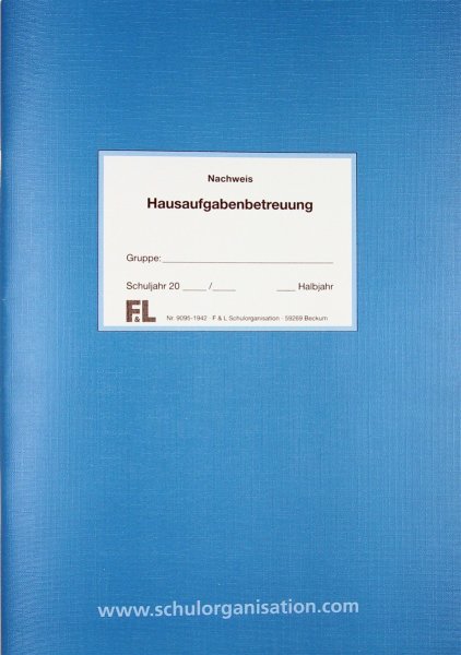 F&L Nachweisheft Hausaufgabenbetreuung DIN A4 blau