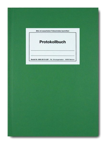 F&L – Protokollbuch DIN A5,  grün, punktiert
