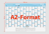 Schuljahres - Wandkalender DIN A2 für das Schuljahr 2026/27