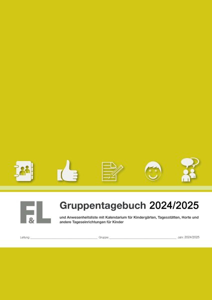 Gruppentagebuch (gelb) für Kita, Hort mit Kalendarium Ausgabe 2023/2024