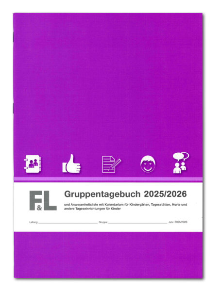 F&L Gruppentagebuch (lila) für Kita, Hort mit Kalendarium Ausgabe 2025/2026