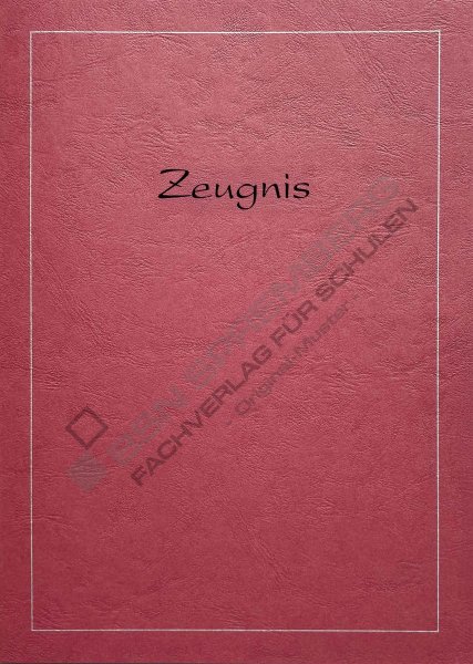 5er Pack Überreichungsmappe weinrot, Silberdruck: Rahmen, Titel: schwarz, genarbter Karton