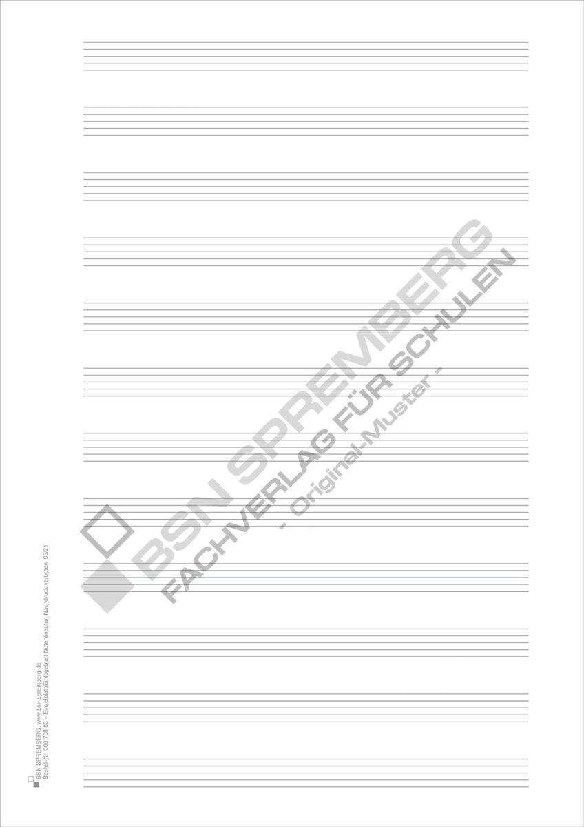  Prüfungspapier Einzelblatt Notenlineatur A4 - BSN SPREMBERG - Fachver Motiv 