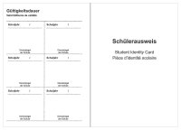 Schülerausweis weiß, neutral ohne Wappen, mehrsprachig, Karton, DIN A6