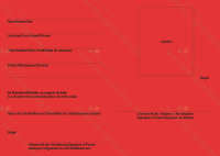 Schülerausweis rot, ohne Wappen, mehrsprachig, Karton