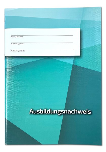 Ausbildungsnachweis / Berichtsheft für 1 Jahr Berufsausbildung, täglicher Eintrag (Mo-Sa) und Lehrarbeitsbeschreibung kariert