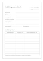 Ausbildungsnachweis / Berichtsheft für 1 Jahr Berufsausbildung, täglicher Eintrag (Mo-Sa) und Lehrarbeitsbeschreibung kariert