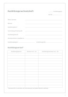 Ausbildungsnachweis / Berichtsheft für 1 Jahr Berufsausbildung, täglicher Eintrag (Mo-Sa) und Lehrarbeitsbeschreibung kariert