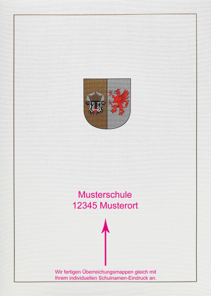 Überreichungsmappe mit Wappen Mecklenburg-Vorpommern  (mit individuellem Eindruck)