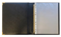 Neutrale Ringbuchmappe / Dokumentenmappe blau Lederoptik, inkl. 10 Prospekthüllen