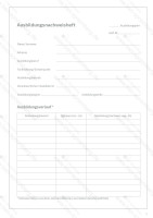 Ausbildungsnachweis / Berichtsheft für 1 Jahr...