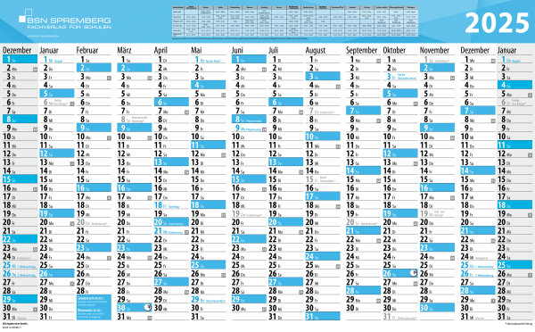 Jahres - Wandkalender XXL für das Jahr 2025, 14 Monate