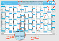 Jahres - Wandkalender XXL für das Jahr 2025, 14 Monate