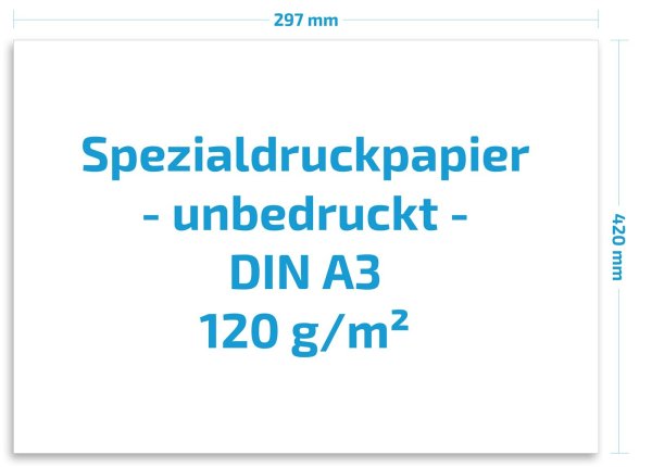 Spezial-Druckpapier unbedruckt (DIN A3, gefalzt A4), 120g/qm