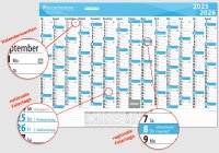 Schuljahres - Wandkalender DIN A3 für das Schuljahr 2025/26