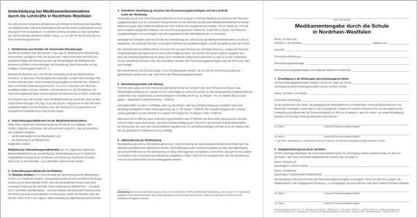 Formularsammlung zur Medikamentengabe in der Schule, Set mit 10 Listen