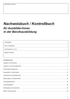 Nachweisbuch / Kontrollbuch für Ausbilder/innen in der Berufsausbildung